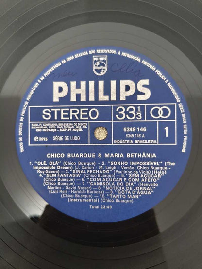 Lp Vinil Chico Buarque & Maria Bethânia Ao Vivo Com Encarte