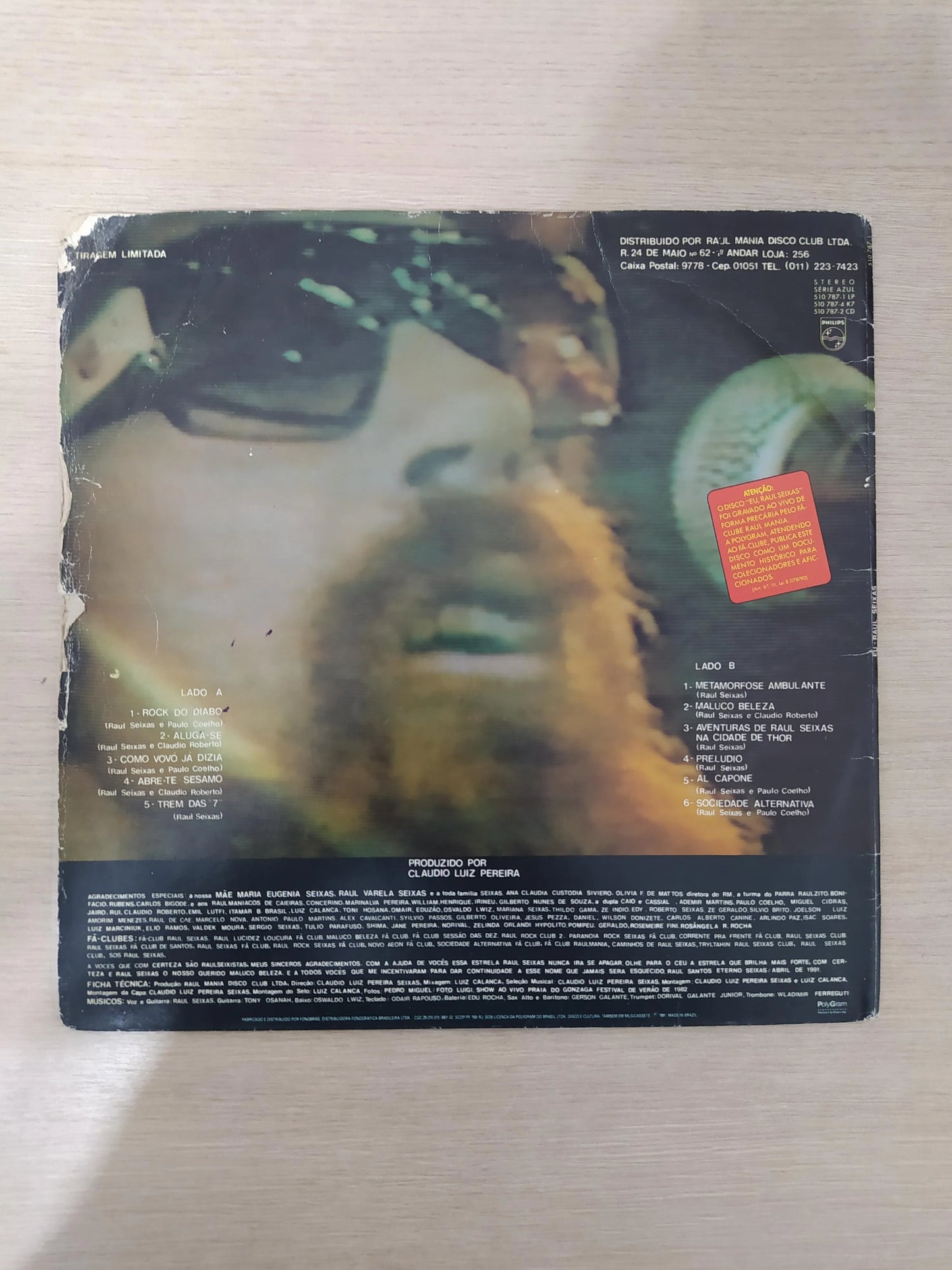 Lp Vinil Raul Seixas Eu Raul Seixas Praia Do Gonzaga, Leia