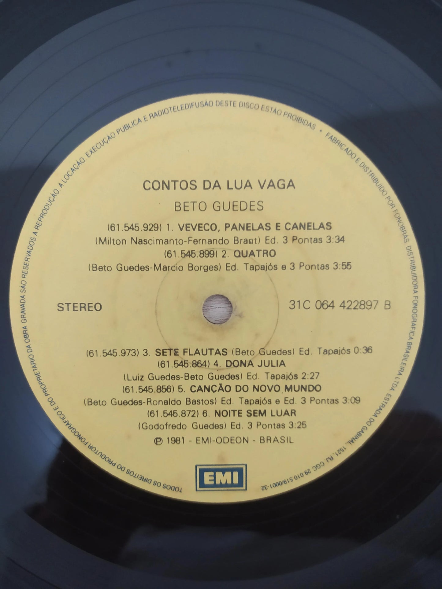 Disco Vinil Contos Da Lua Vaga Beto Guedes A