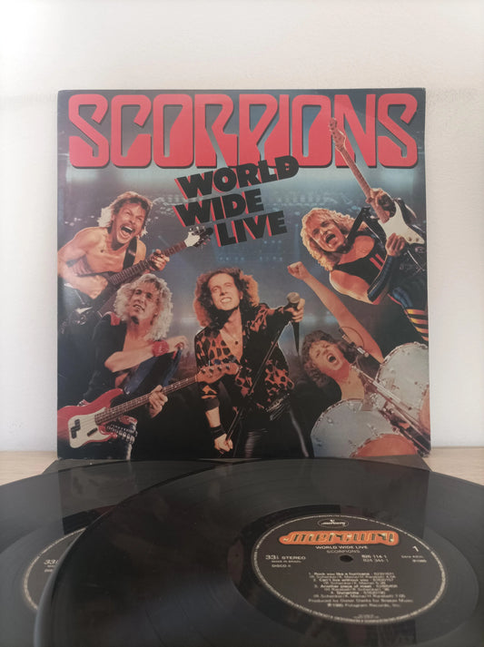 Lp Vinil Scorpions World Wide Live Duplo Com Encarte