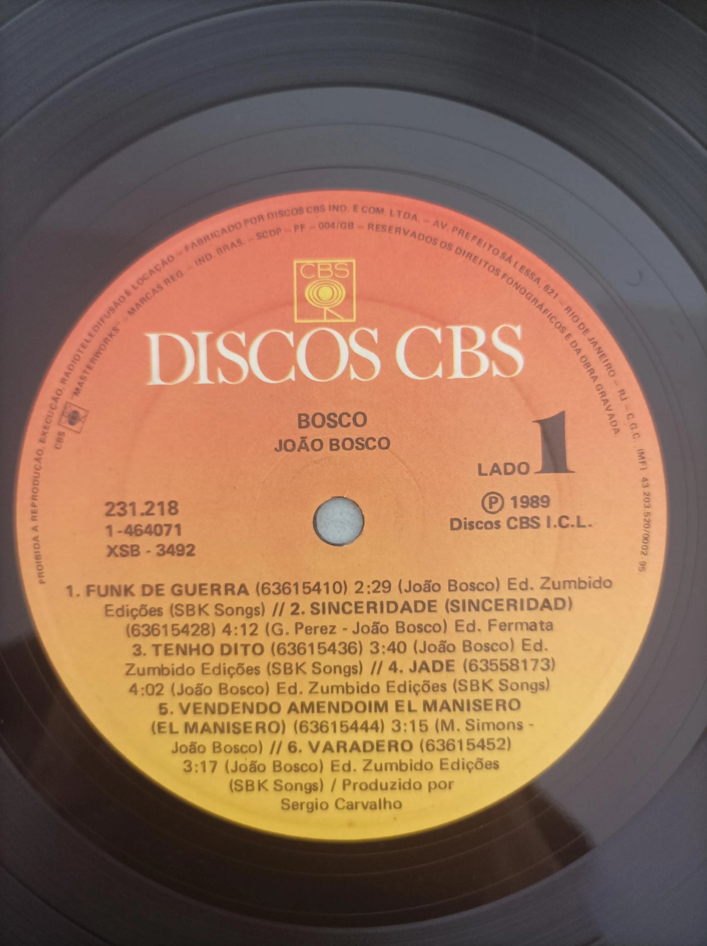 Lp Vinil João Bosco 1989 Com Encarte