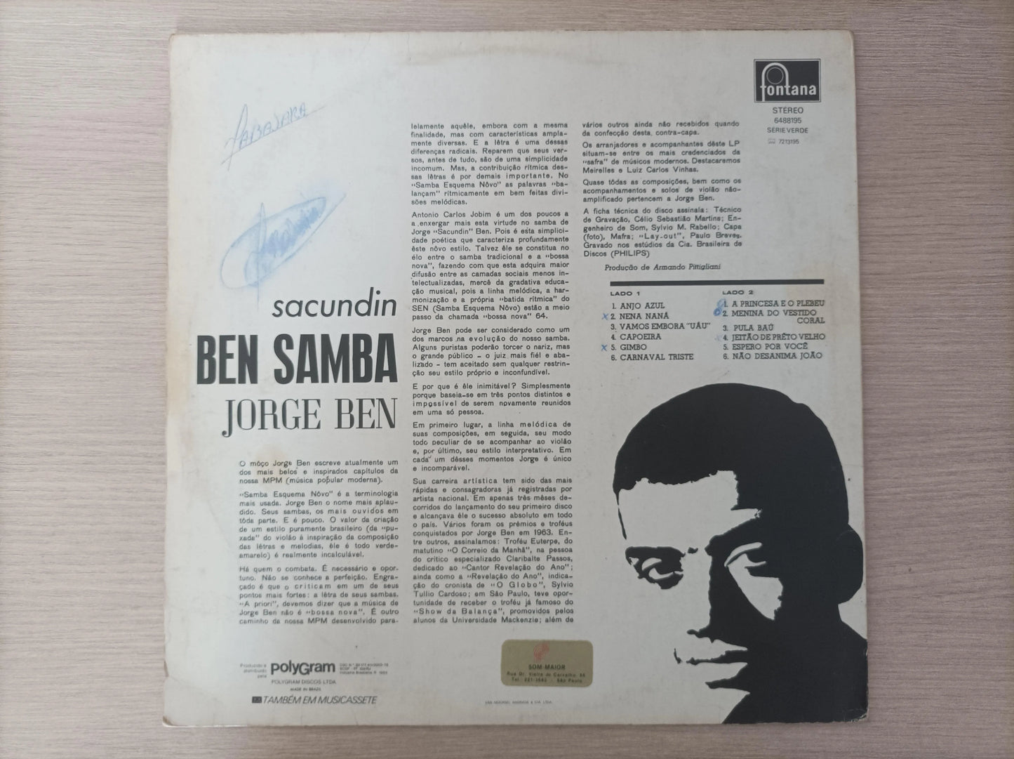 Lp Vinil Jorge Ben Sacundin Ben Samba