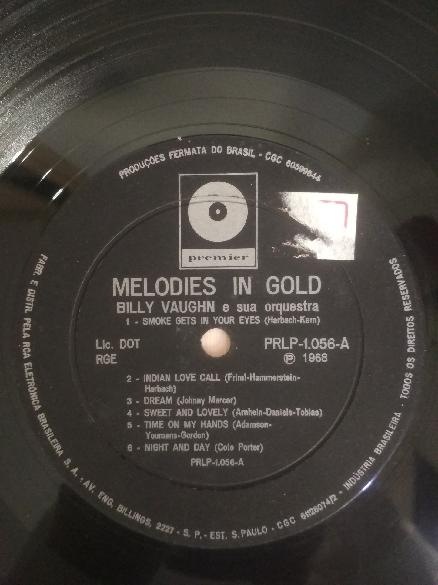 Lp Vinil Billy Vaughin Melodies in gold
