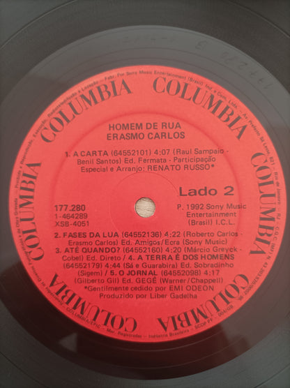 Lp Vinil Erasmo Carlos Homem de Rua Com encarte