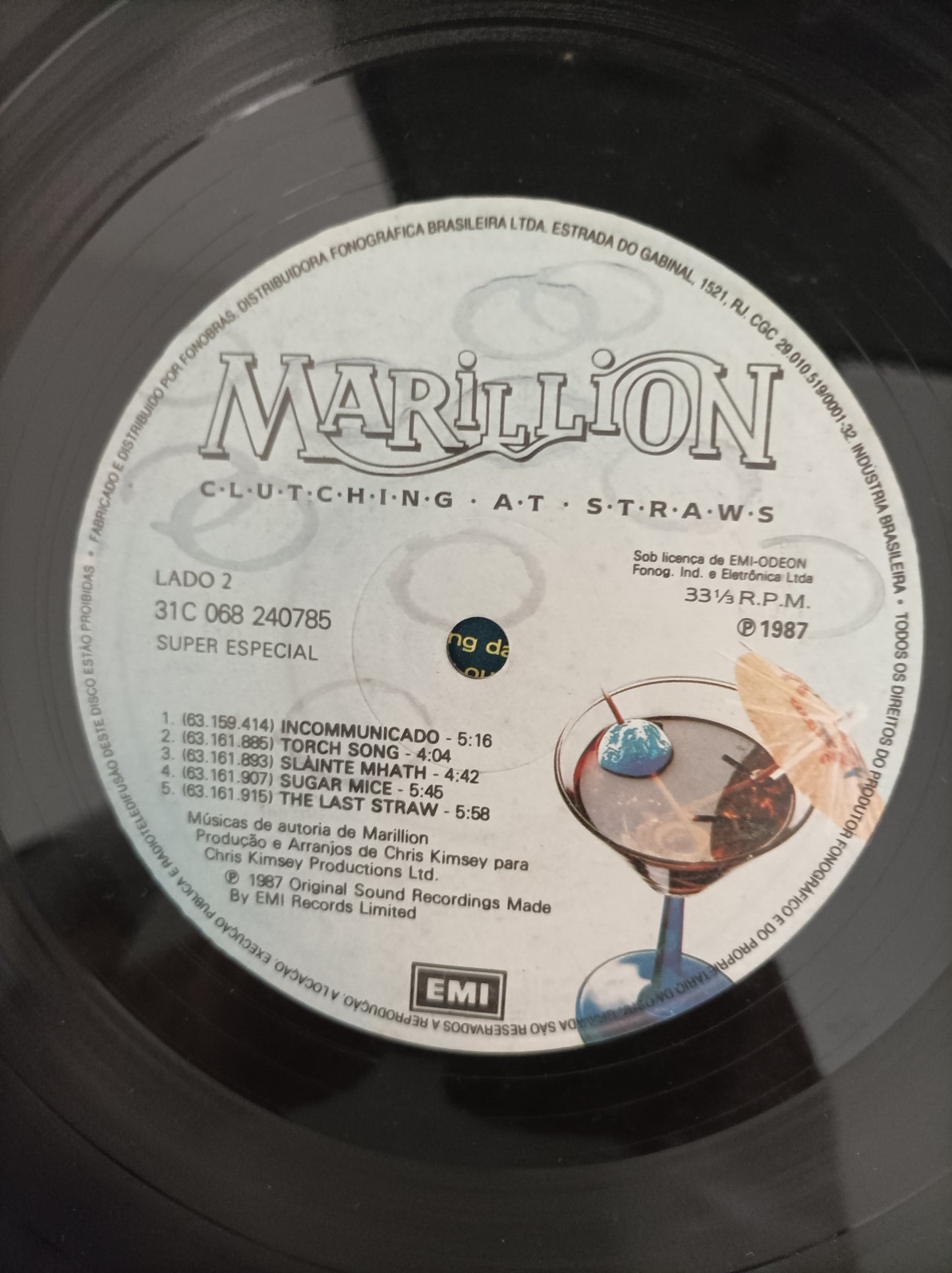 Lp Vinil Marillion Clutching at straws Com encarte