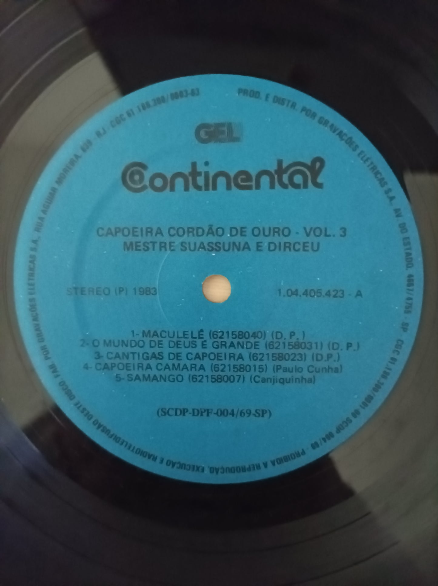 Lp Vinil Suassuna e Dirceu Capoeira Cordão de Ouro Vol. 3