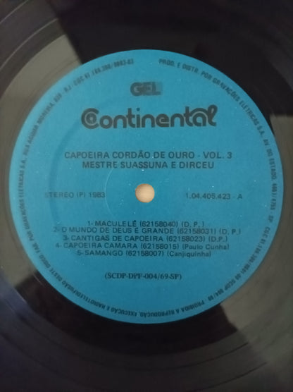 Lp Vinil Suassuna e Dirceu Capoeira Cordão de Ouro Vol. 3
