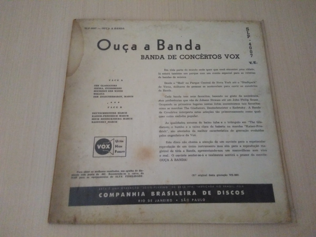 Lp Vinil Ouça A Banda Banda De Concêrtos Vox