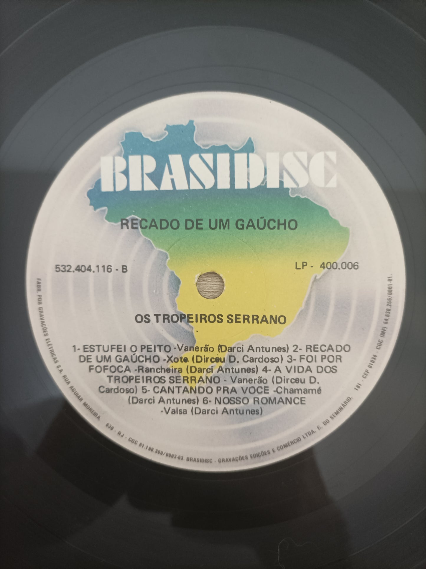 Lp Vinil Os Tropeiros Serrano Recado de um Gaúcho