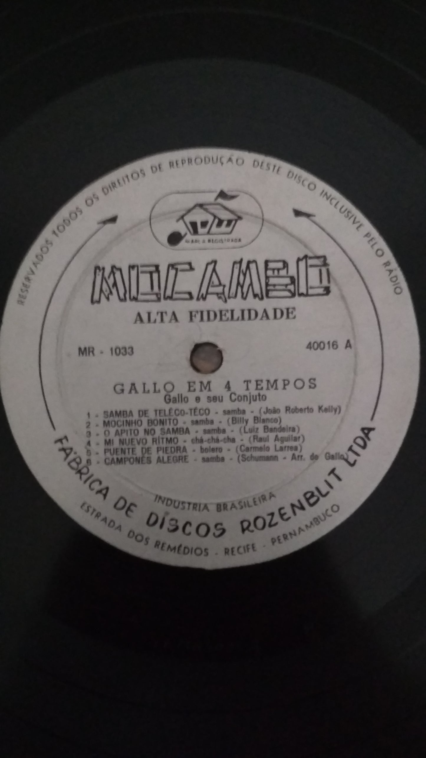 Lp Vinil Gallo e seu conjunto Em 4 tempos