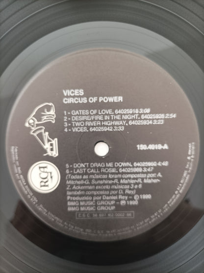 Lp Vinil Circus of Power Vices Com encarte