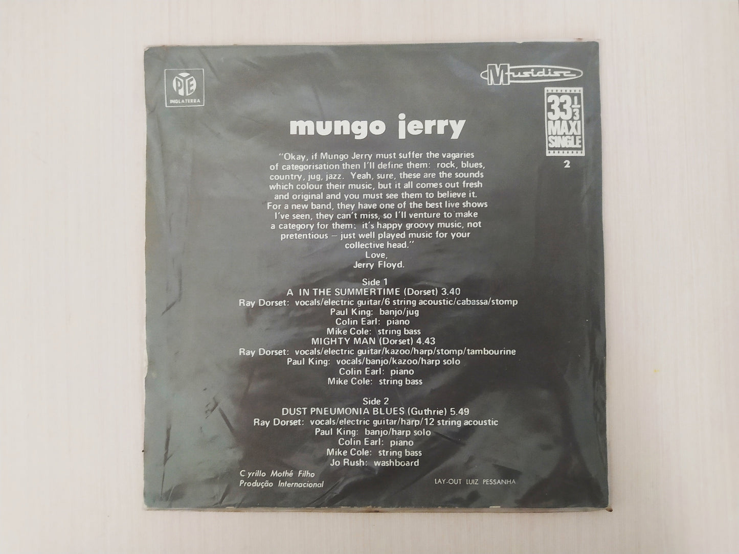Lp Vinil Compacto Mungo Jerry