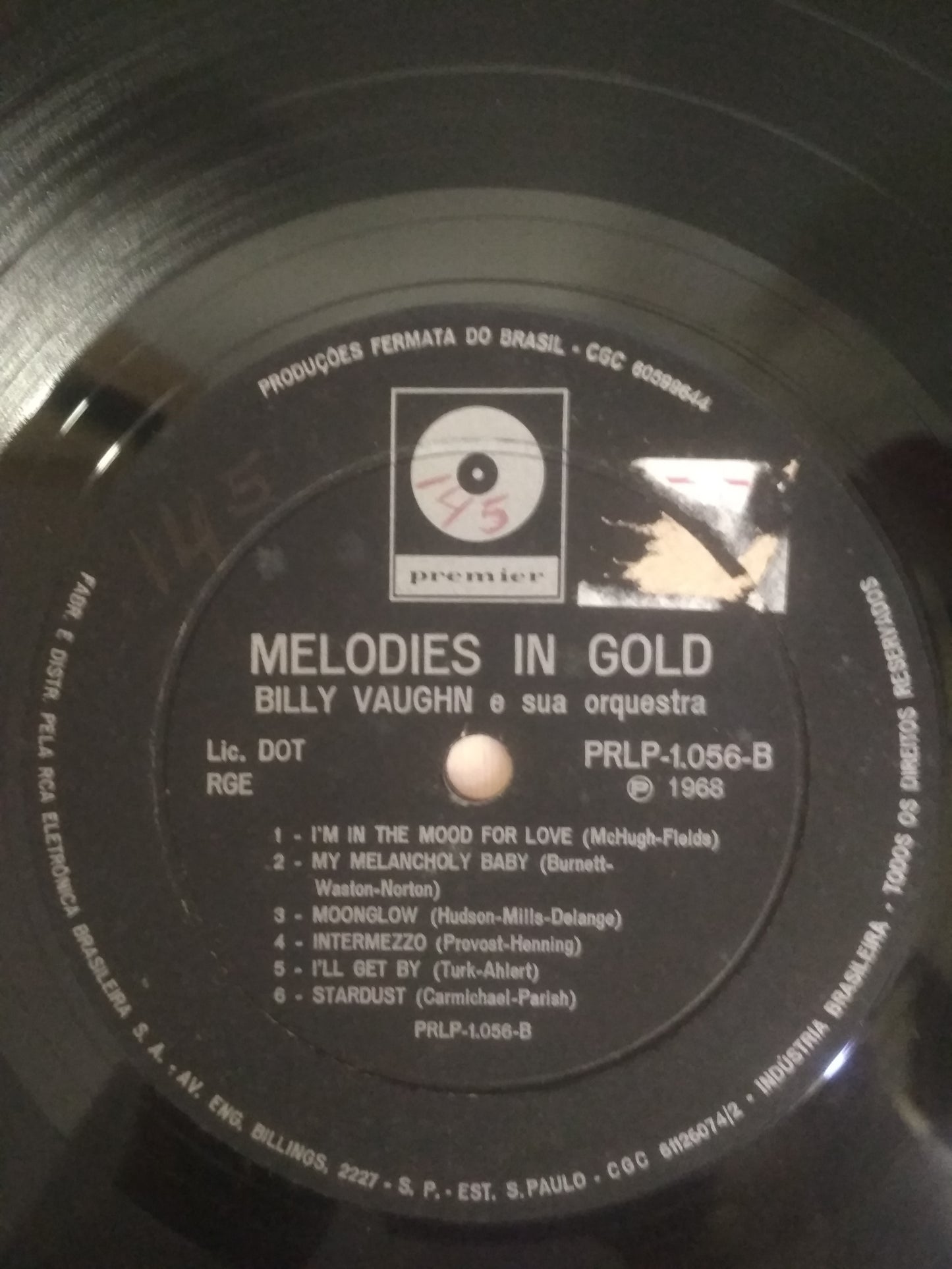 Lp Vinil Billy Vaughin Melodies in gold