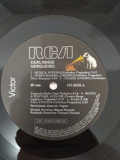 Lp Vinil Carlinhos Vergueiro 1986 Com Encarte