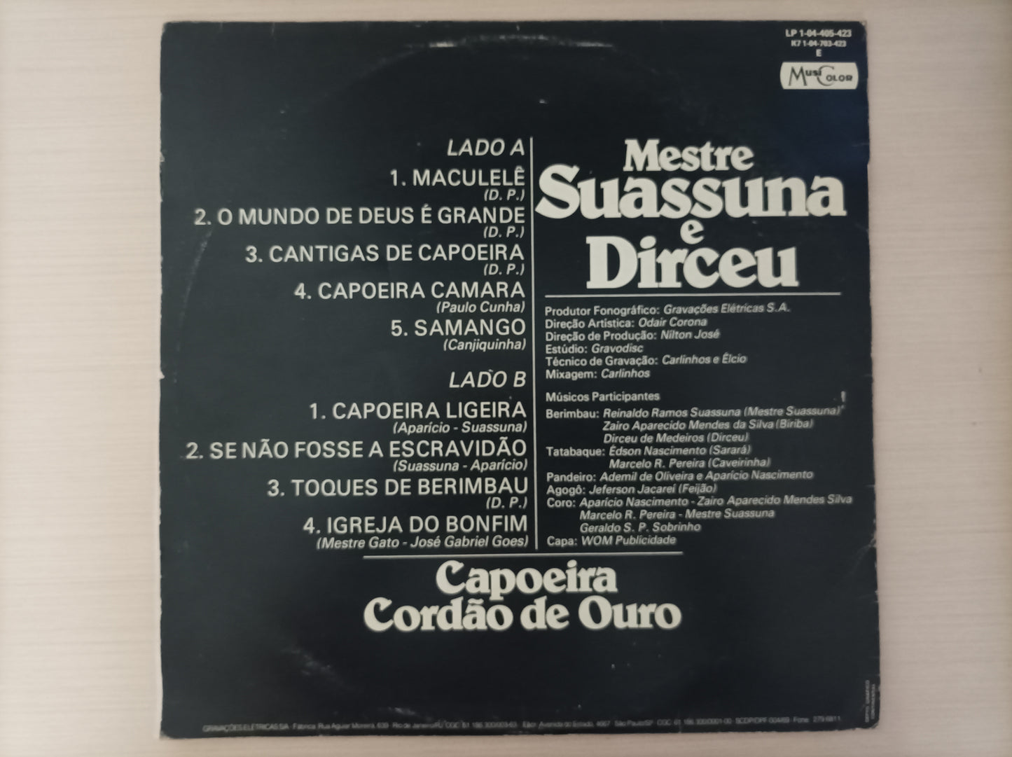Lp Vinil Suassuna e Dirceu Capoeira Cordão de Ouro Vol. 3