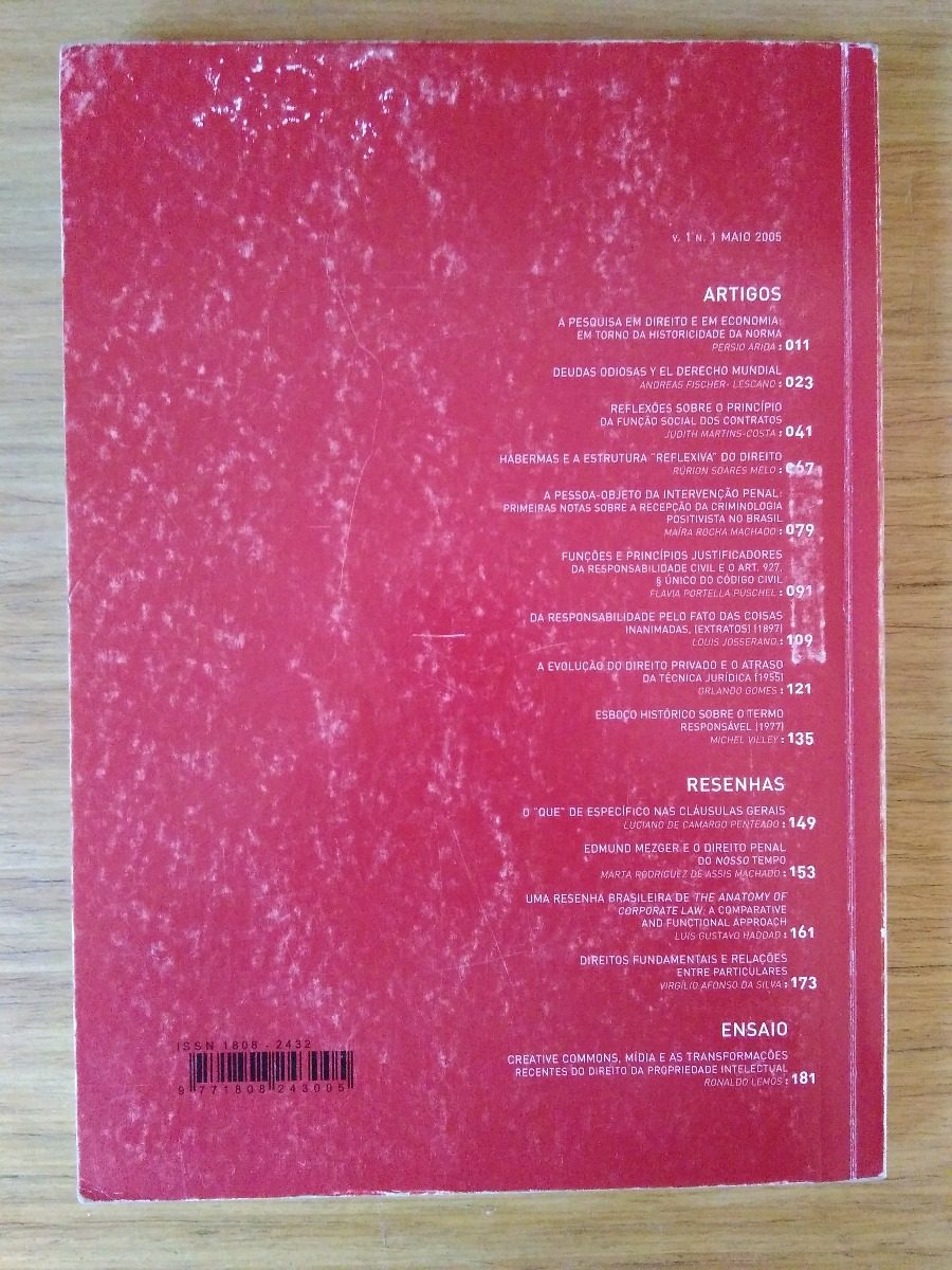 Livro Revista Direito Gv 1