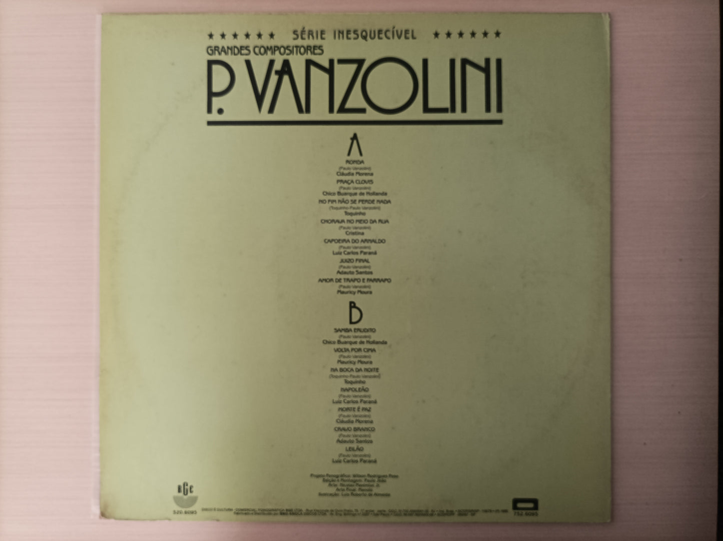 Lp Vinil Paulo Vanzolini 1990