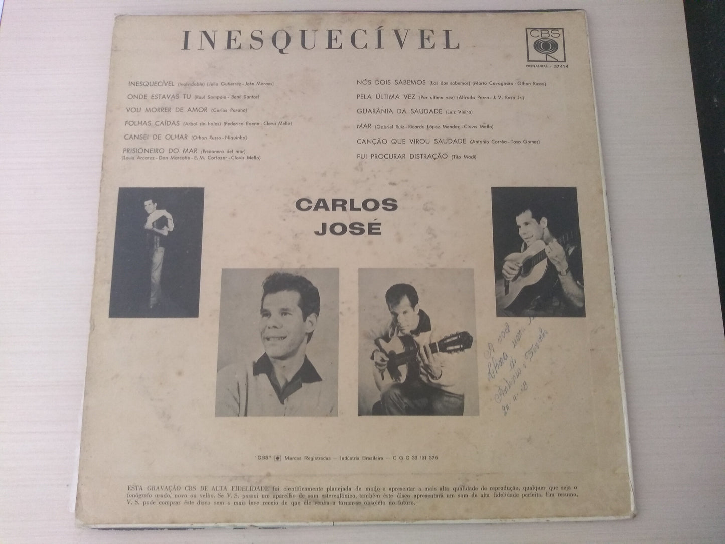 Lp Vinil Carlos José Inesquecível