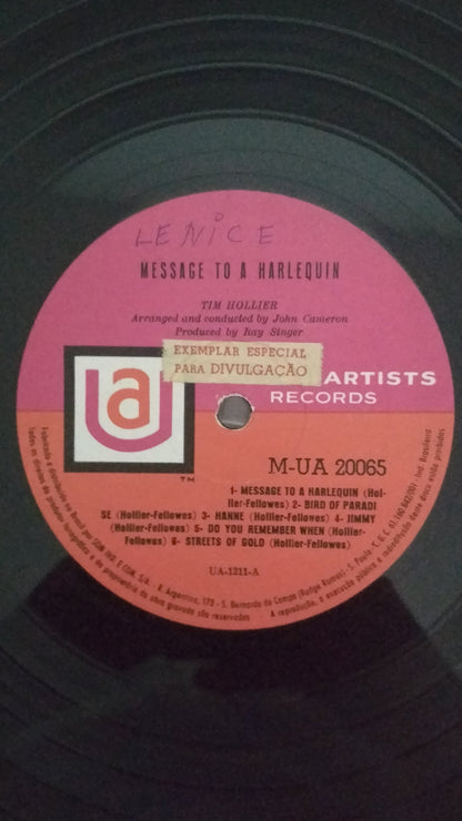 Lp Vinil Tim Hollier Message to a Harlequin