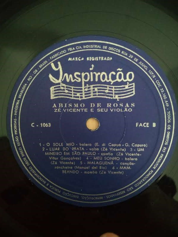 Lp Vinil Zé Vicente E Seu Violão Abismo De Rosas