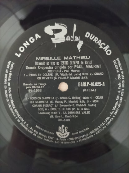 Lp Vinil Mireille Mathieu En direct de l'olympia