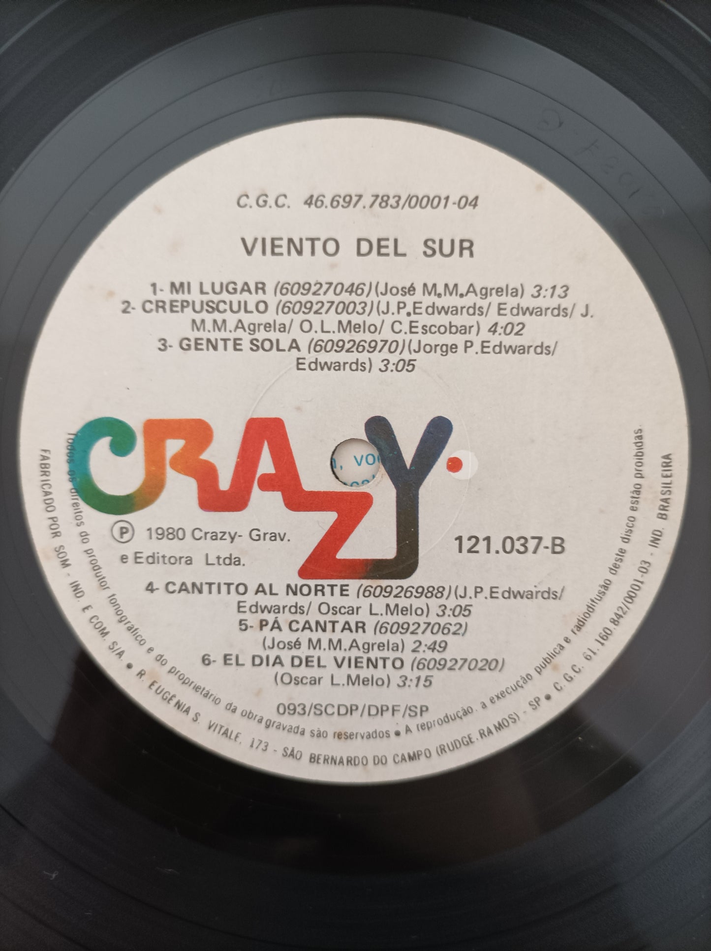 Lp Vinil Viento Del Sur 1980 Com encarte