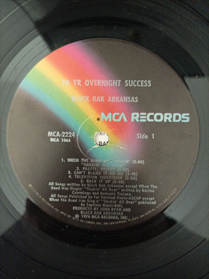Lp Vinil Black Oak Arkansas 10yr Overnight Importado Encarte
