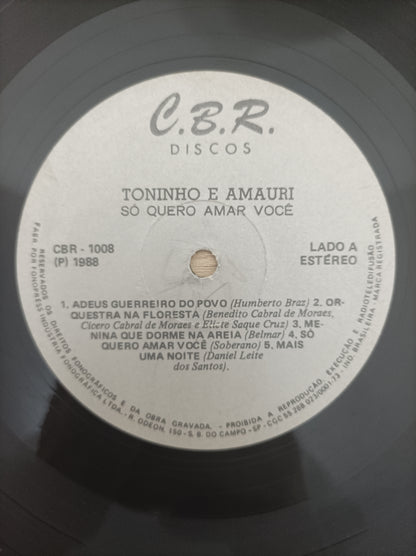 Lp Vinil Toninho e Amaurí Só quero amar você