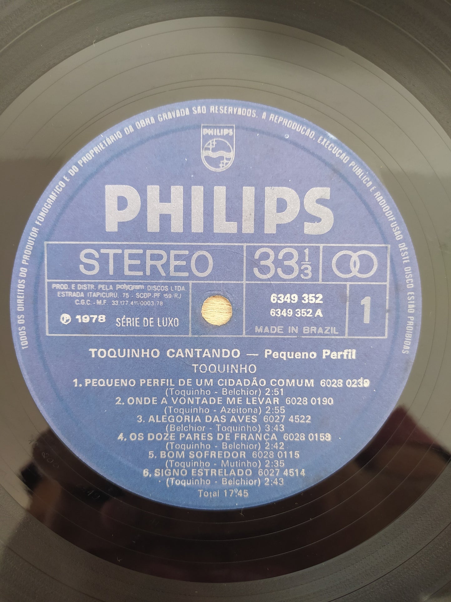 Lp Vinil Toquinho Cantando Pequeno Perfil Um Cidadão Comum