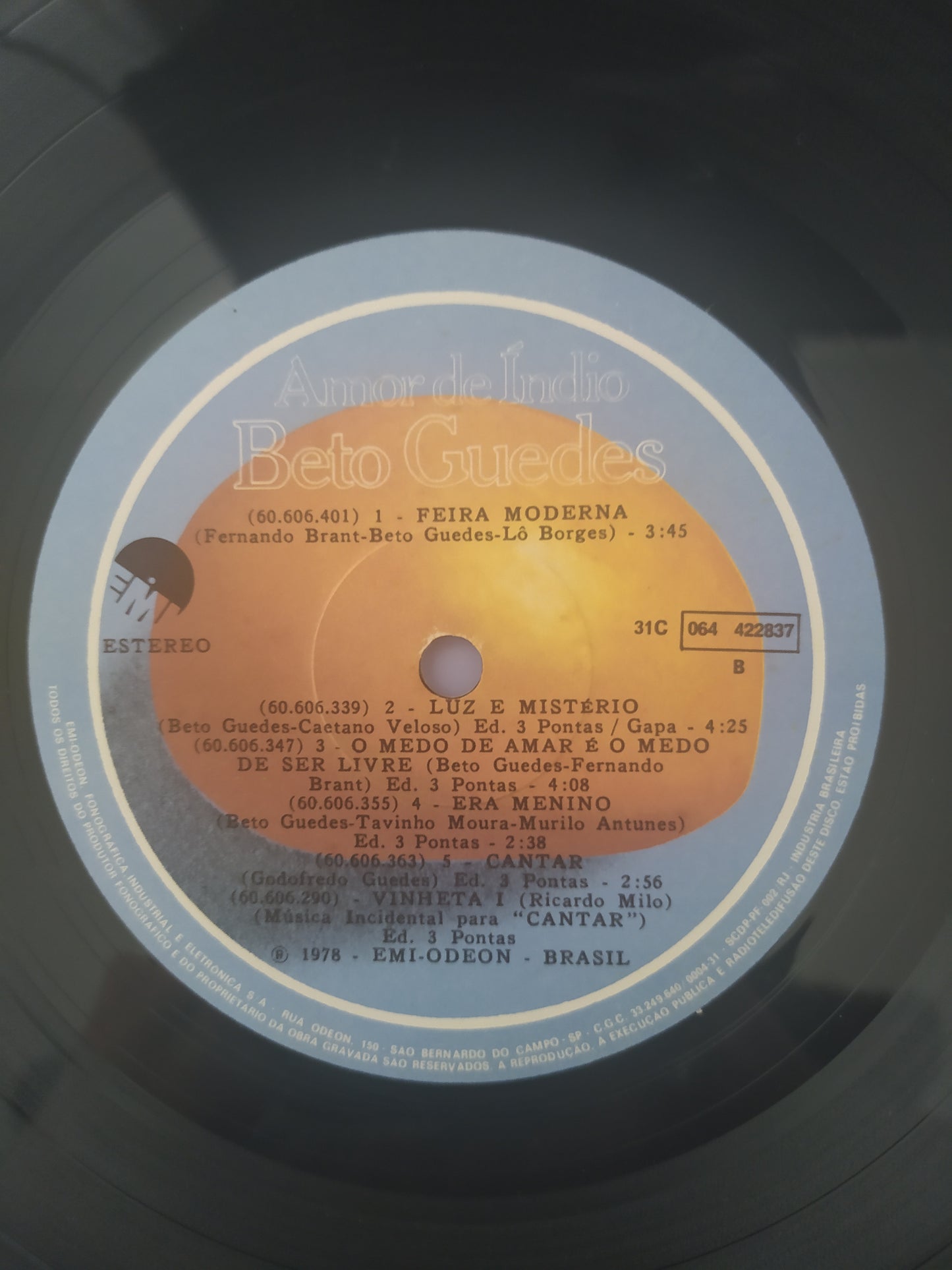 Lp Vinil Beto Guedes Amor de Índio Com Encarte