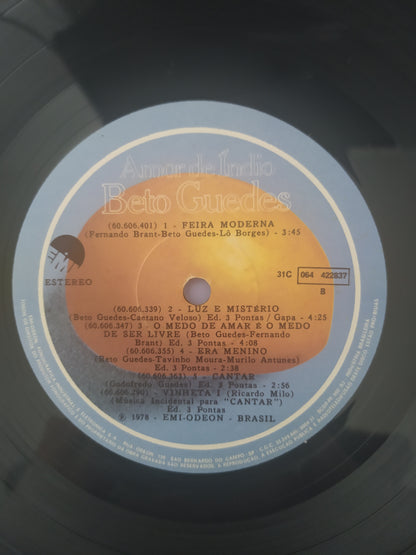Lp Vinil Beto Guedes Amor de Índio Com Encarte