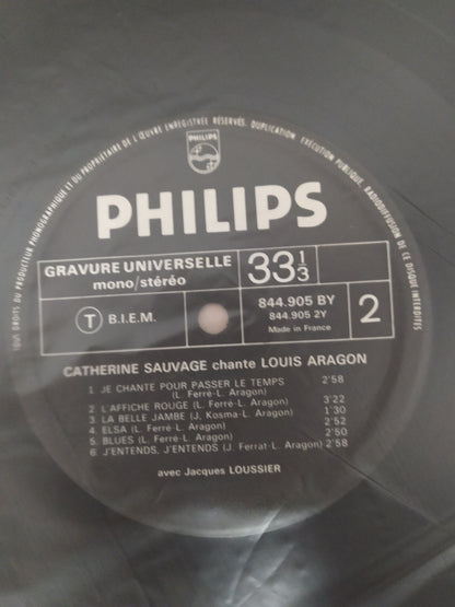 Lp Vinil Catherine Sauvage Chante Louis Aragon