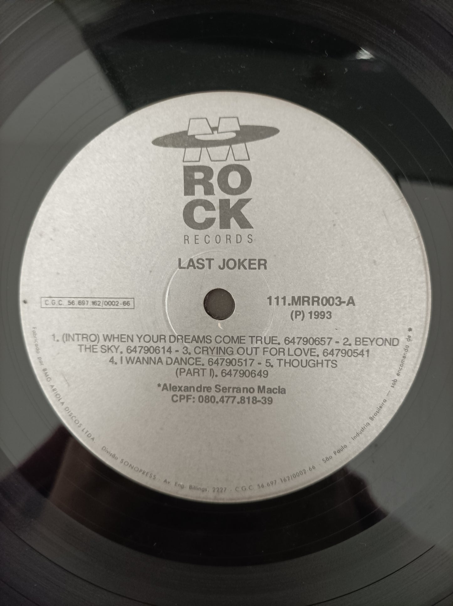 Lp Vinil Last Joker 1993 Com encarte