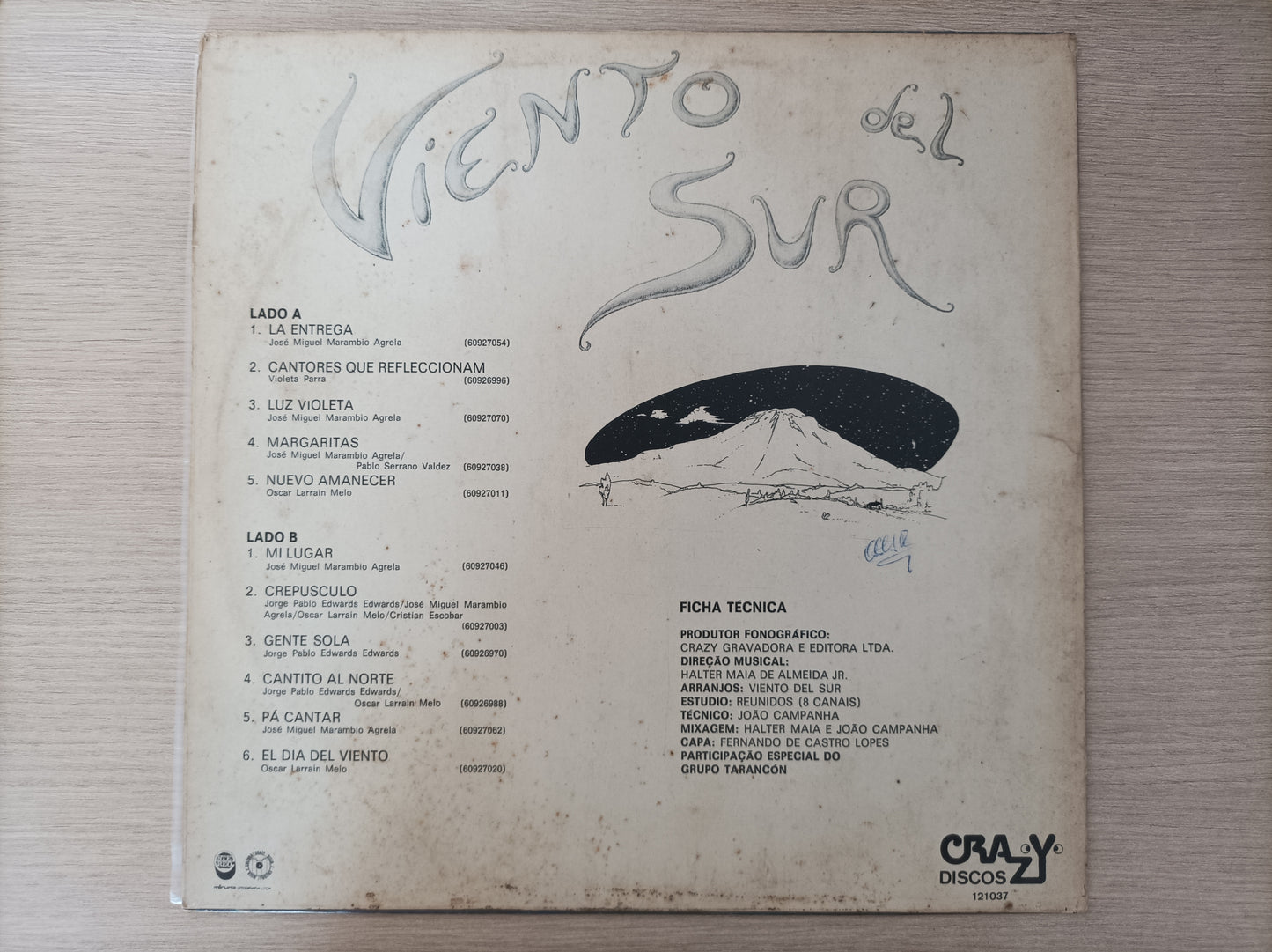 Lp Vinil Viento Del Sur 1980 Com encarte