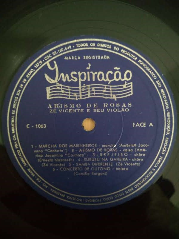 Lp Vinil Zé Vicente E Seu Violão Abismo De Rosas