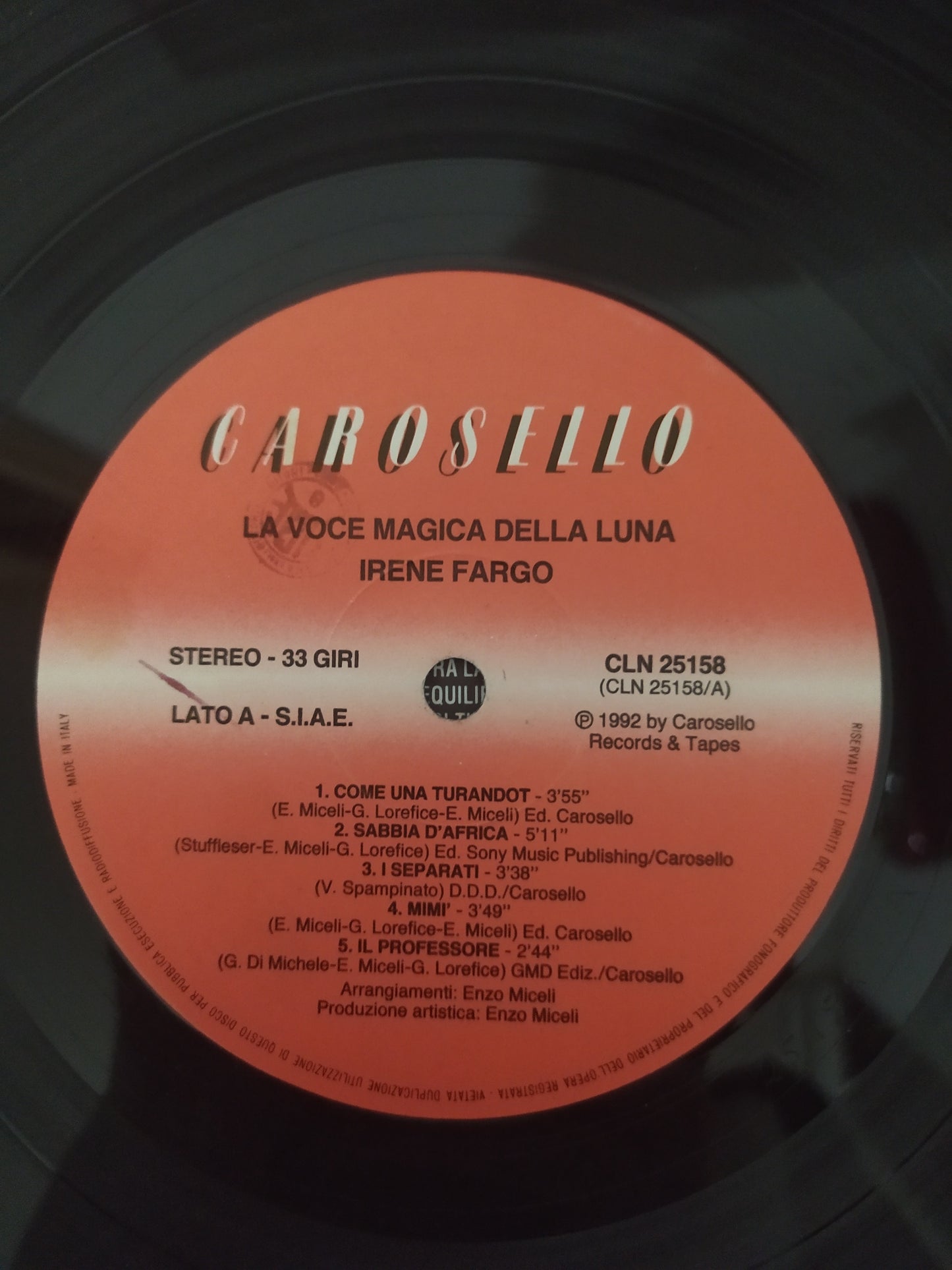 Lp Vinil Irene Fargo La Voce Magica Della Luna Com Encarte