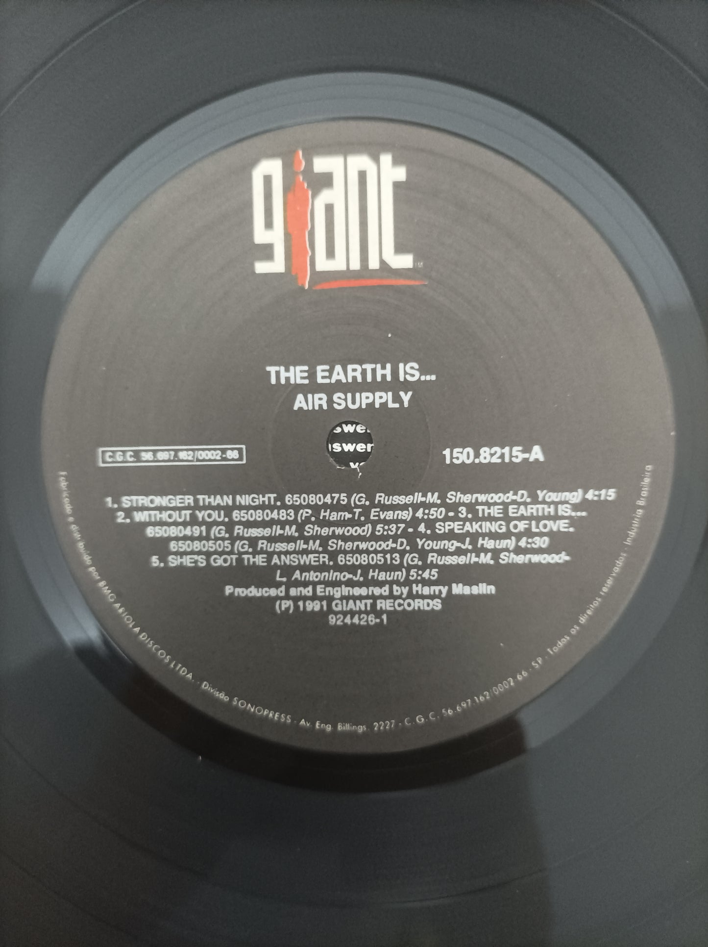 Lp Vinil Air Supply The earth is Com encarte