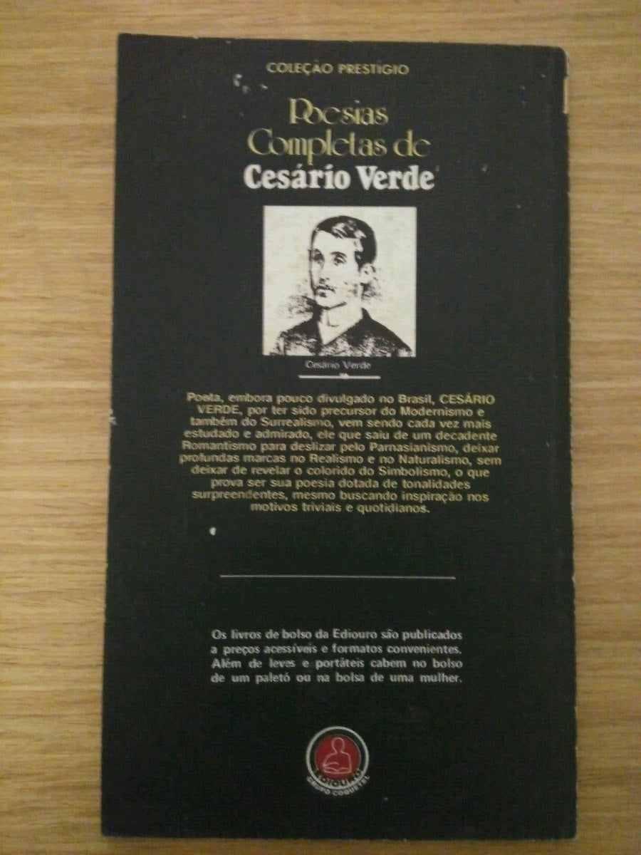 Livro Poesias Completas De Cesário Verde