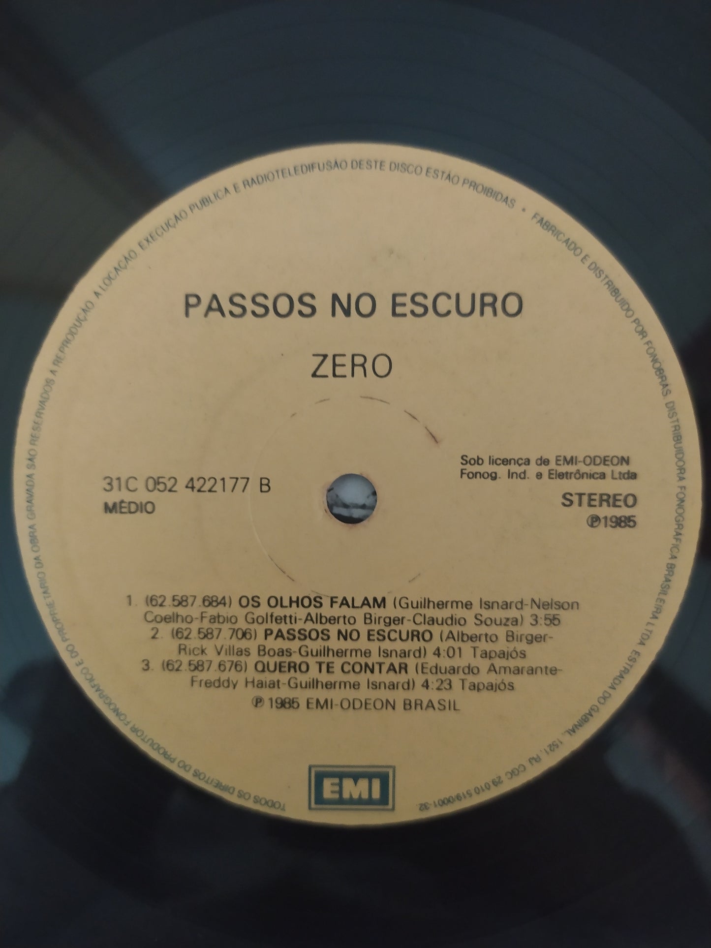Lp Vinil Zero Passos No Escuro Com Encarte
