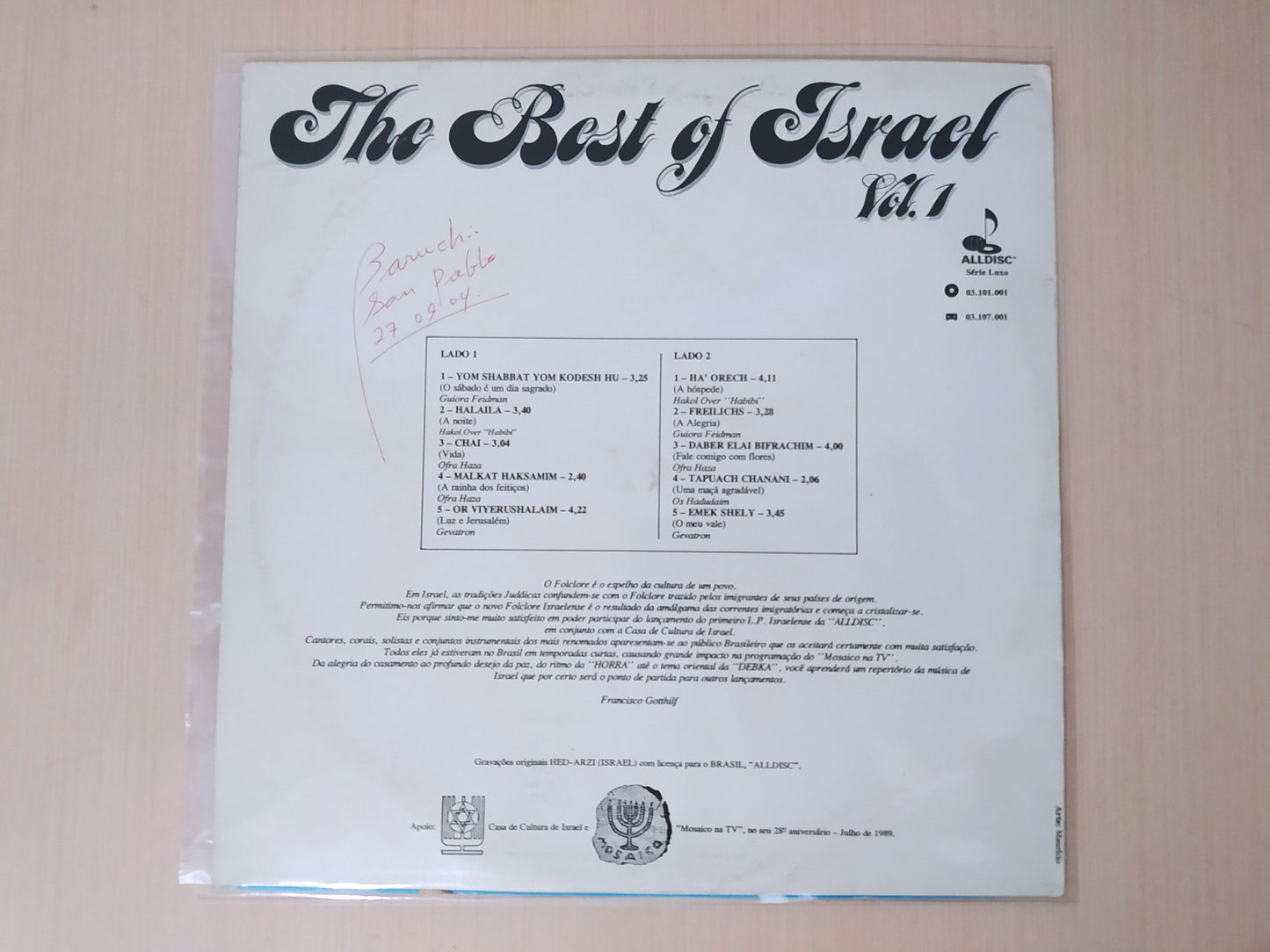 Lp Vinil The Best Of Israel Vol. 1