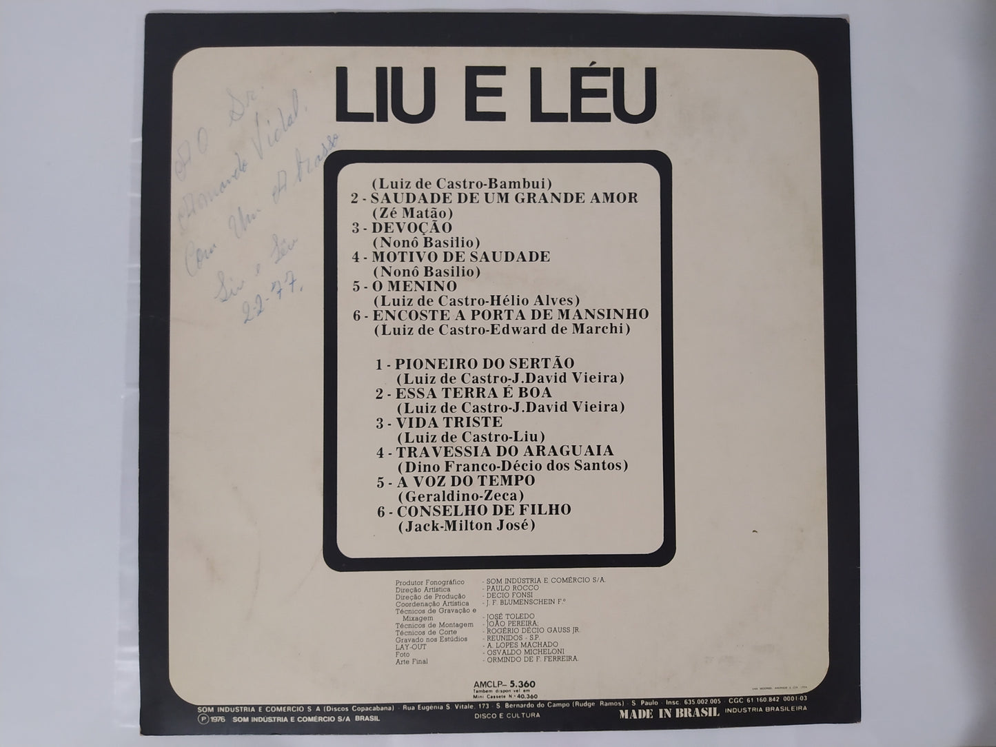Lp Vinil Liu E Léu 1976