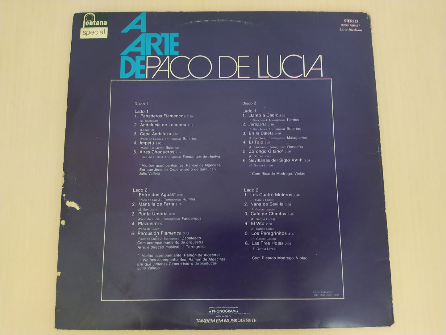 Lp Vinil Paco De Lucia A Arte De Duplo