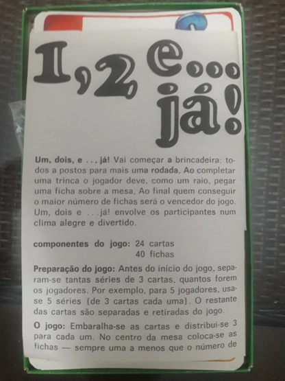 Jogo De Cartas 1,2e...já! Antigo
