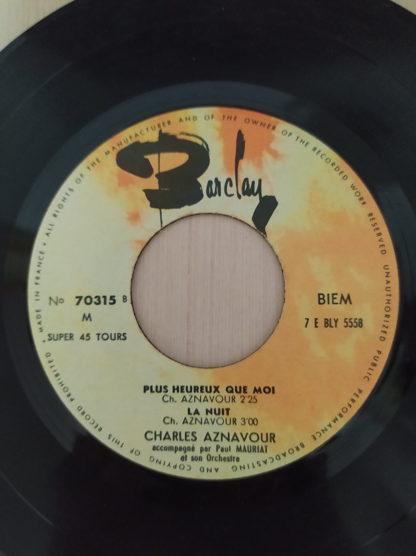 Lp Vinil Compacto Charles Aznavour Tu T'laisses Aller