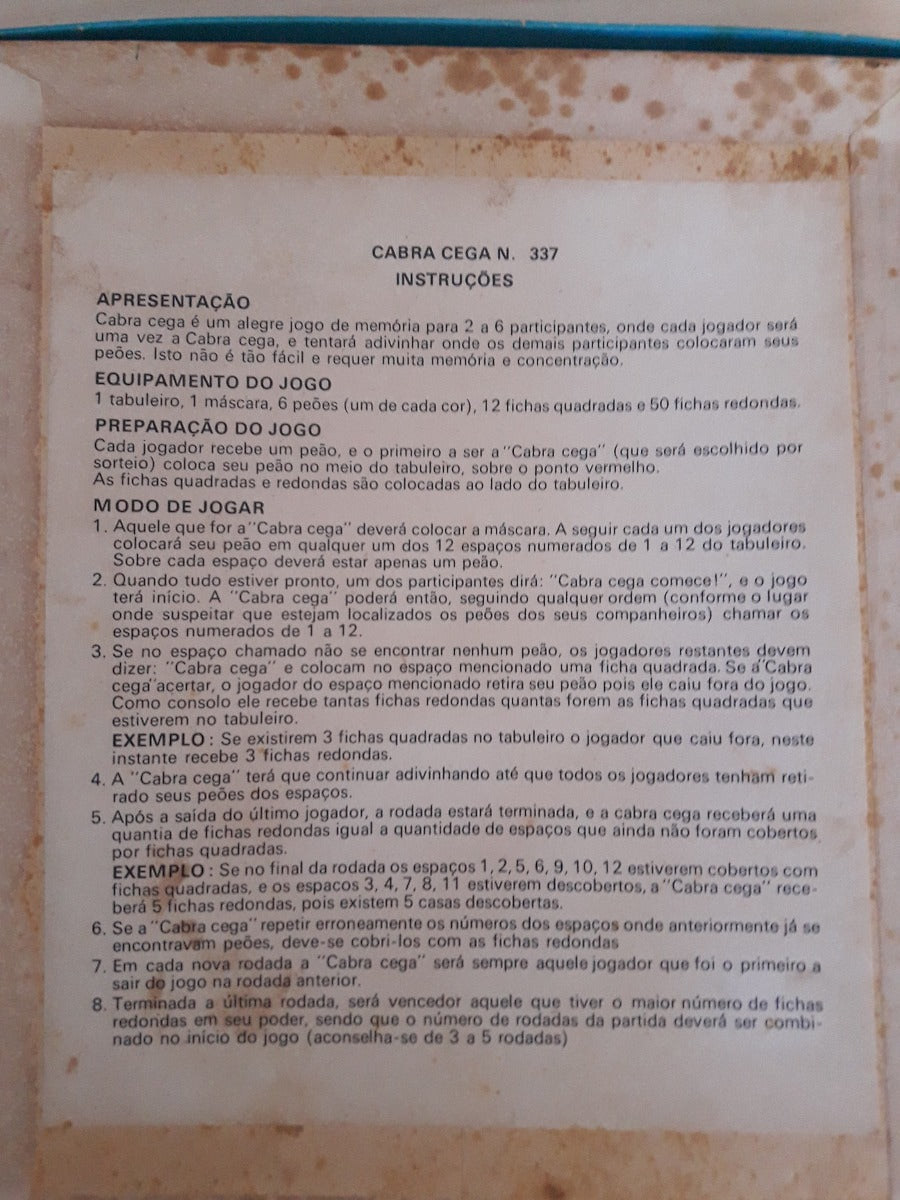 Antigo E Raro Jogo Cabra Cega