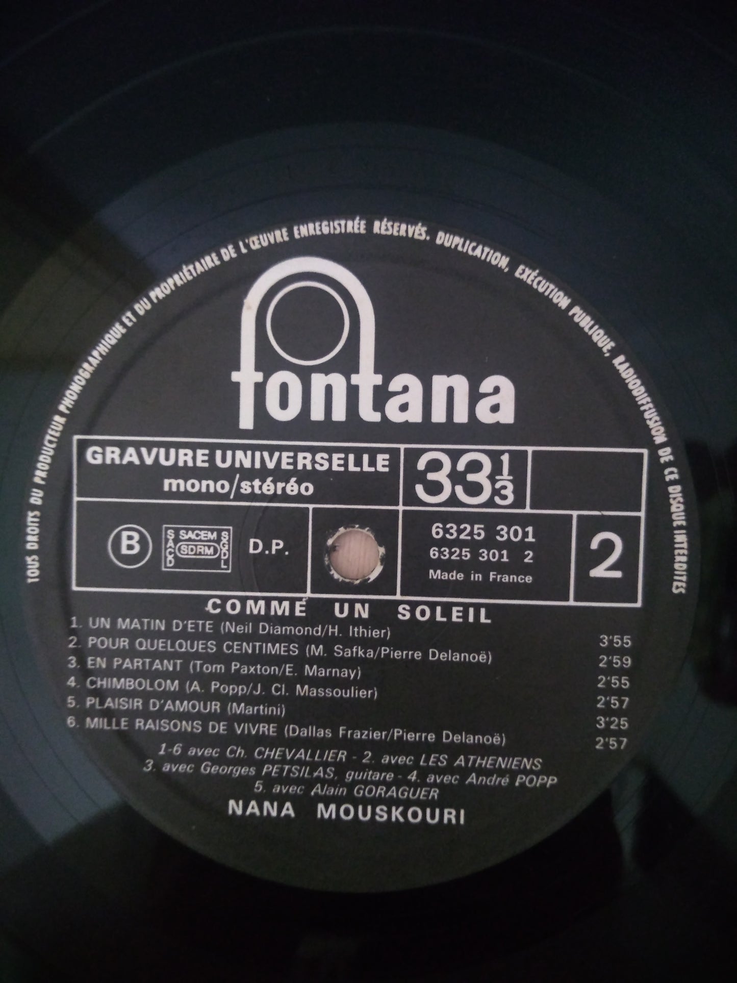 Lp Vinil Nana Mouskouri Commé Un Soleil Importado