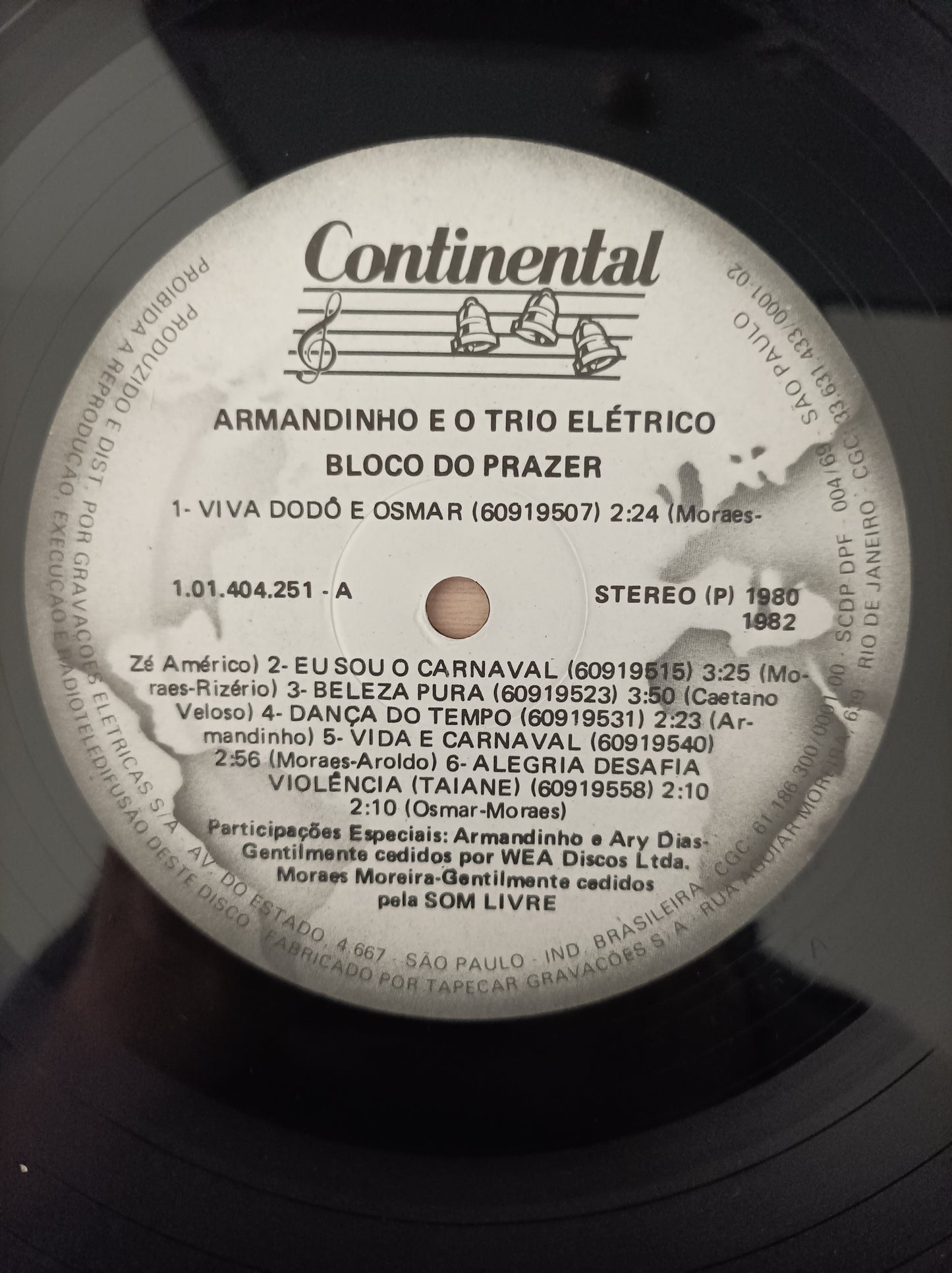 Lp Vinil Armandinho e o trio Dodô & Osmar Bloco do Prazer