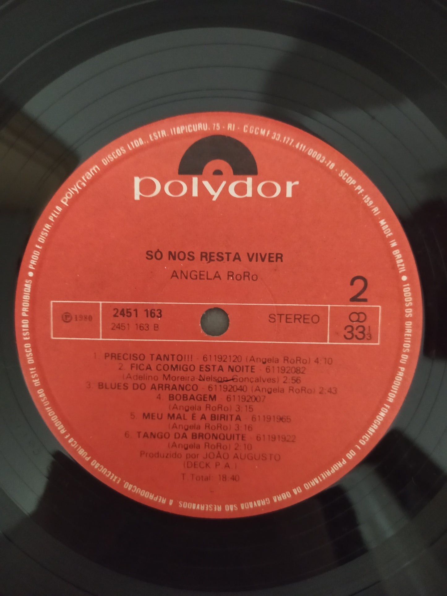 Lp Vinil Angela Roro Só Nos Resta Viver Com Encarte