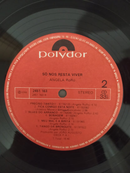 Lp Vinil Angela Roro Só Nos Resta Viver Com Encarte