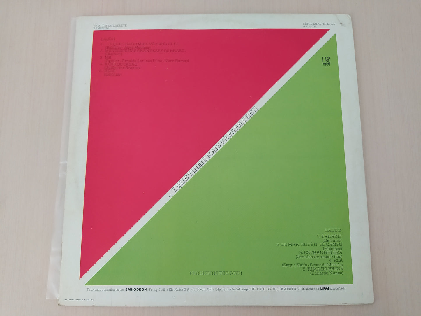 Lp Vinil Belchior Paraíso Com Encarte